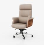 High Back Executive Office Chair Genuine Leather Adjustable Headrest Hot Sale