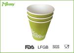 12oz Green Ripple Paper Cups , Paper Coffee Cups For Cafe , Hotel , Restaurant