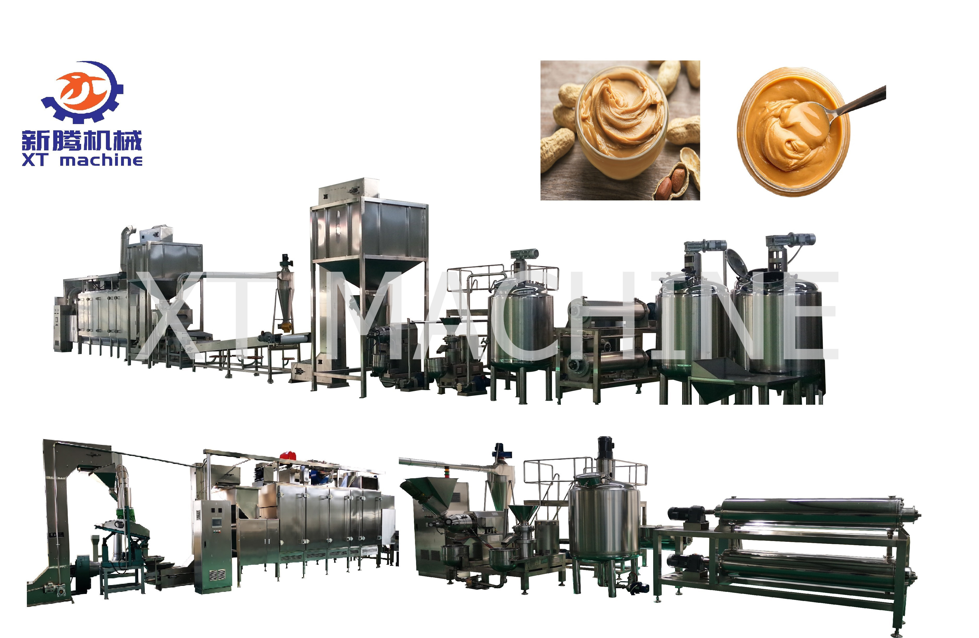 304 Stainless Steel Peanut Butter Processing Line High Output CE Certificate
