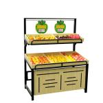 Supermarket Fruit And Vegetables Shelves Wood And Cold Rolled Steel