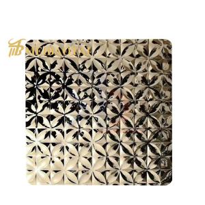 China Gold Silver Polished Embossed 201 Stainless Steel Decorate Plate factory