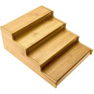 China Storage Holders Racks Simple Bamboo Ladder-Shaped Spice Storage for Kitchen Countertop factory