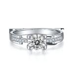 White Moissanite Minimalist Custom Sytle Cz Wedding Ring For Women