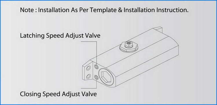 Fire Rated Surface Mounted Door Closer Light Duty for Max 65kg Interior Door