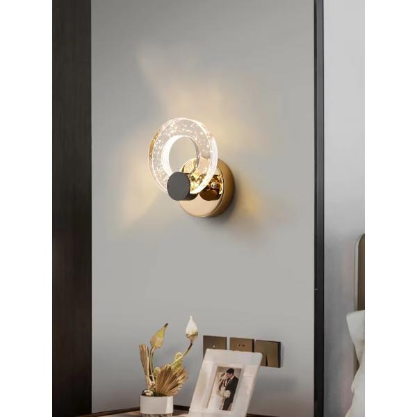 3000K Bedroom Bedside Lamp Nordic Modern Simple Light Luxury Living Room Wall Minimalist Bubble Crystal Wall Lamp