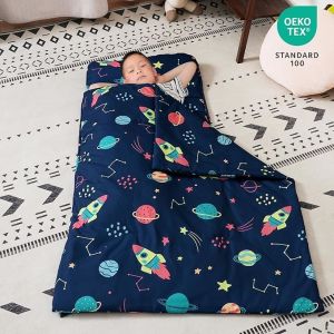 Rectangular Preschool Sleeping Mats Foldable With Removable Pillow
