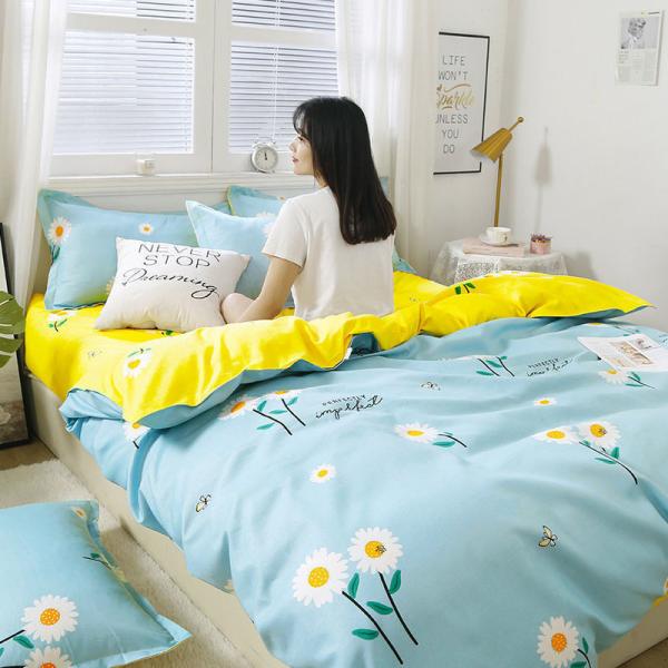 100% Luxury Duvet Cover 4 Pieces Bed Sheet Set with 2Pcs Pillow Case Hotel