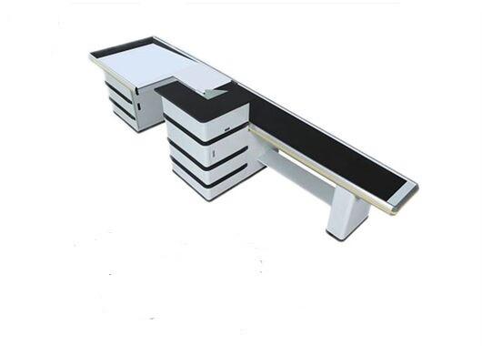 Polished 9 Feet Cash Register Table Counter Conveyor Belt Grocery Store With