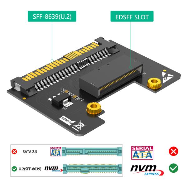 SSD Data Center Adapter U.2 EDSFF Adapter E1.S Adapter 13x7x1cm