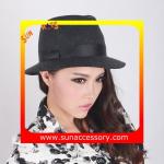 T8981177 Sun Accessory customized fashion winner 100% wool felt fedora hats,