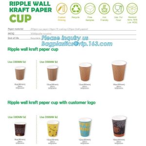 Biodegradable coffee paper cup with lid custom printed paper cup,3oz 5oz 6oz 8oz