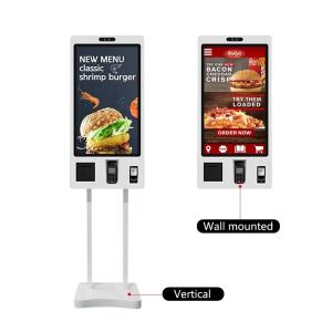 China FCC 32In Self Order Machine 360 Nits Hotel Check In Kiosk Black factory