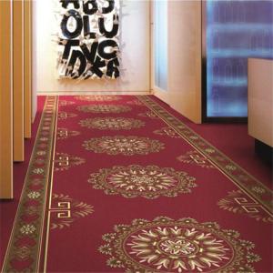 China Waterproof Hotel Hallway Carpet Luxury Red Long Length Printed Pattern factory
