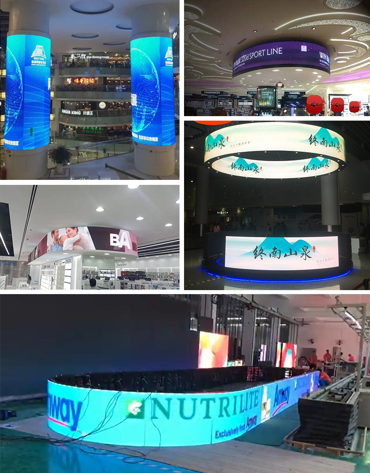 240x120mm Custom Shape Led Screen P2 P3 P4 Cylinder Led Display