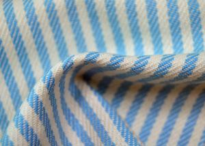 China Yarn Dyed Cotton Fabric / Blue And White Striped Fabric Custom Made Color factory