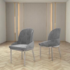 China Stainless Steel Velvet Dining Room Chairs For Leisure Facilities factory