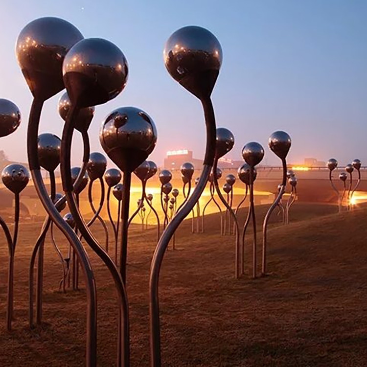 Famous Ball Forest Metal Art Statue Stainless Steel Sculptures For Outdoor