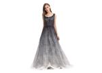 Scoop Neck Organza Material Ladies Evening Dresses Women Party Dress