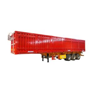 China 3 Axles Dry Van Cargo Semi Trailer with Side Open Door and 11980*2500*3800mm Size factory