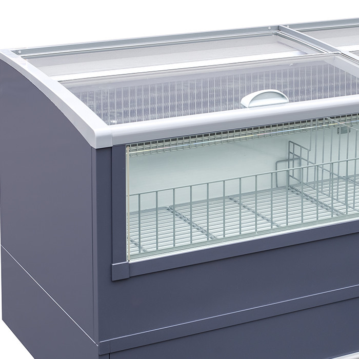 High Visual Display Deep Freezer , Glass Door Sliding Lid Chest Freezer