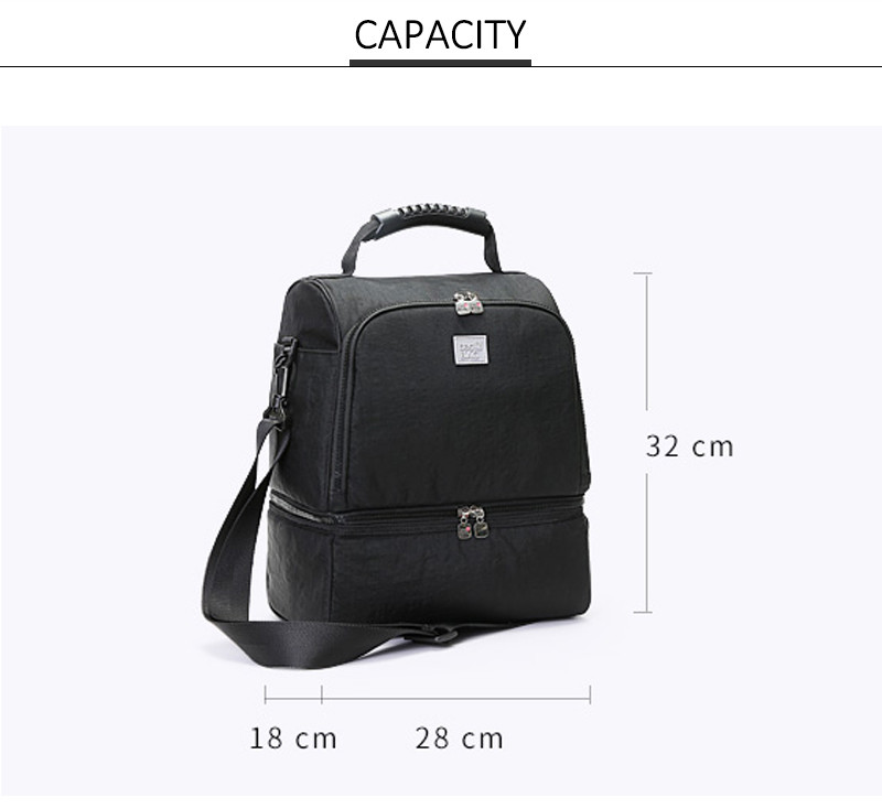 600D Heather Polyester Lunch Cooler Bag