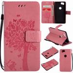 Pixel2 Wallet Flip Leather Case Cover with Lucky Tree Embossed