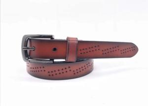 China Fashion Women's Fashion Leather Belts With Brown Gradient Ramp Gunmetal Metal Color factory