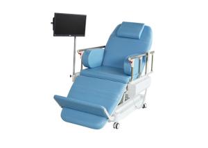 China Height adjustable Electric Dialysis Bed Blood Donor Chair Folding Guardrail On Casters factory