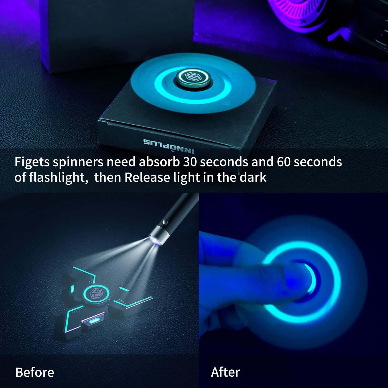 Relieve Anxiety and Boredom with Luminous Metal Fidget Spinner Age Range 5 to 7 years