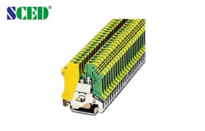 China Compact Din Rail Terminal Blocks , 6.2mm Rail Mount Terminal Block Connectors AWG 26 - 10 factory