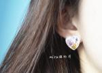 Unique Dried Plant Real Flower Purple Stud Earring for Fashion Women