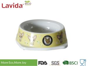 China Large Shine Finish Cute Pet Bowls Food Grade Melamine Material Dishwasher Safe factory