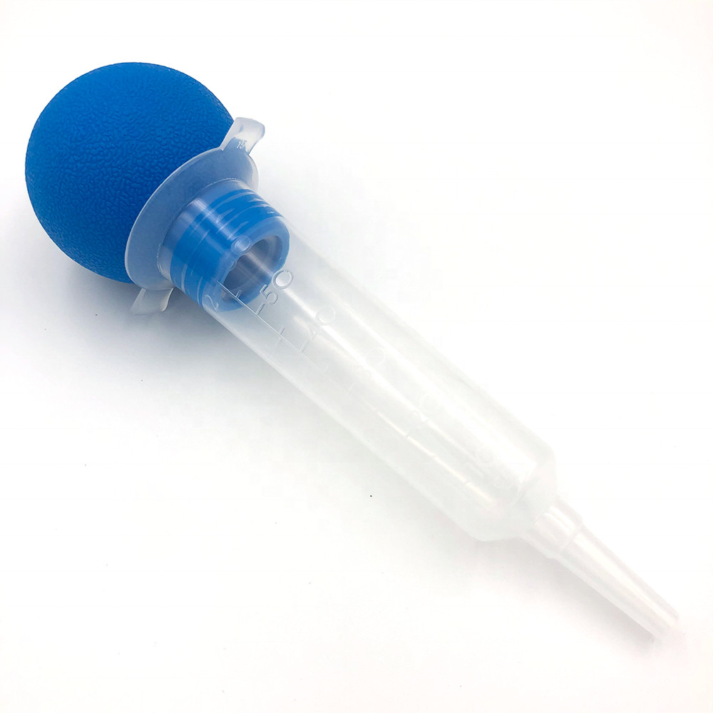 Transparent Sterile Disposable Rubber Ball Syringe 60Ml For Feeding Irrigation