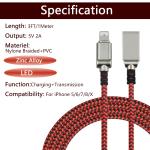 Super Long Fast Charging USB Cable For 5S Mobile Phone 2.1A Nylon Braided