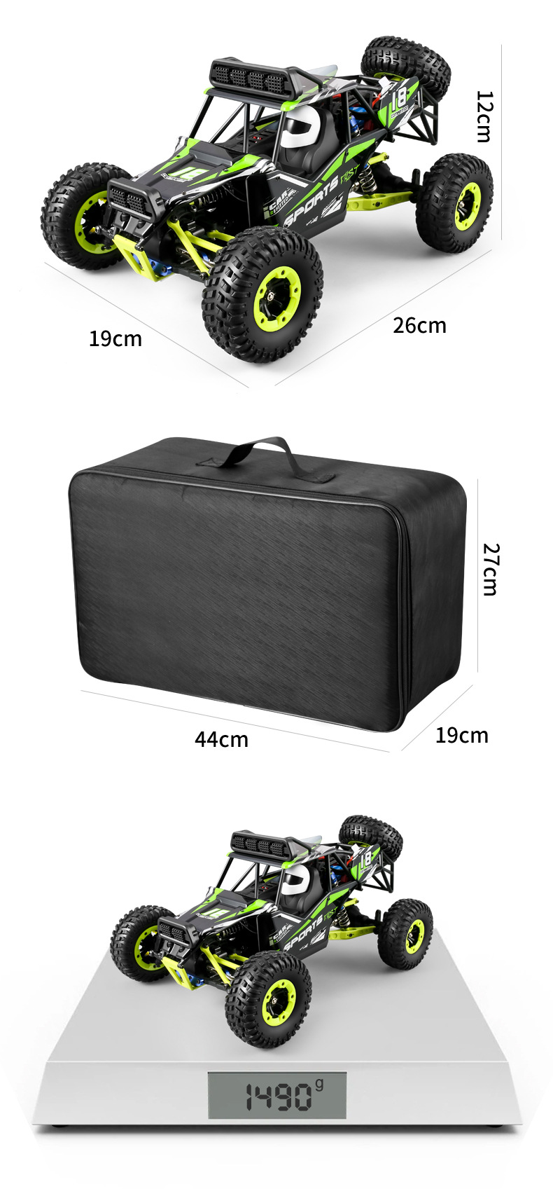 12RC Four-Wheel Drive Remote Control Vehicle Steering Gear Alloy Off-Road Racing Car Brushless Ideal