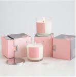 Rigid Cardboard Candle Packaging Box Vanishing Pink Printing FSC