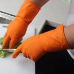 Anti Oil Waterproof Flock Lined Rubber Gloves For Washing Dishes European