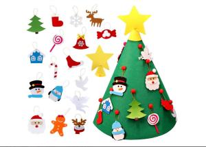 China 3D DIY Felt Christmas Tree With Ornaments Kids Toys Christmas Party Decoration factory