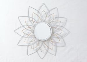 China Gold Silver Decorative Flower Mirror Wall Decor factory