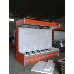 China Fruit And Vegetable Multideck Open Chiller 3m Orange Color Remote Cooling System factory