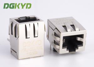 China 90 degree 10 / 100 Base -TX RJ45 jack Integrated Magnetics ethernet connector factory