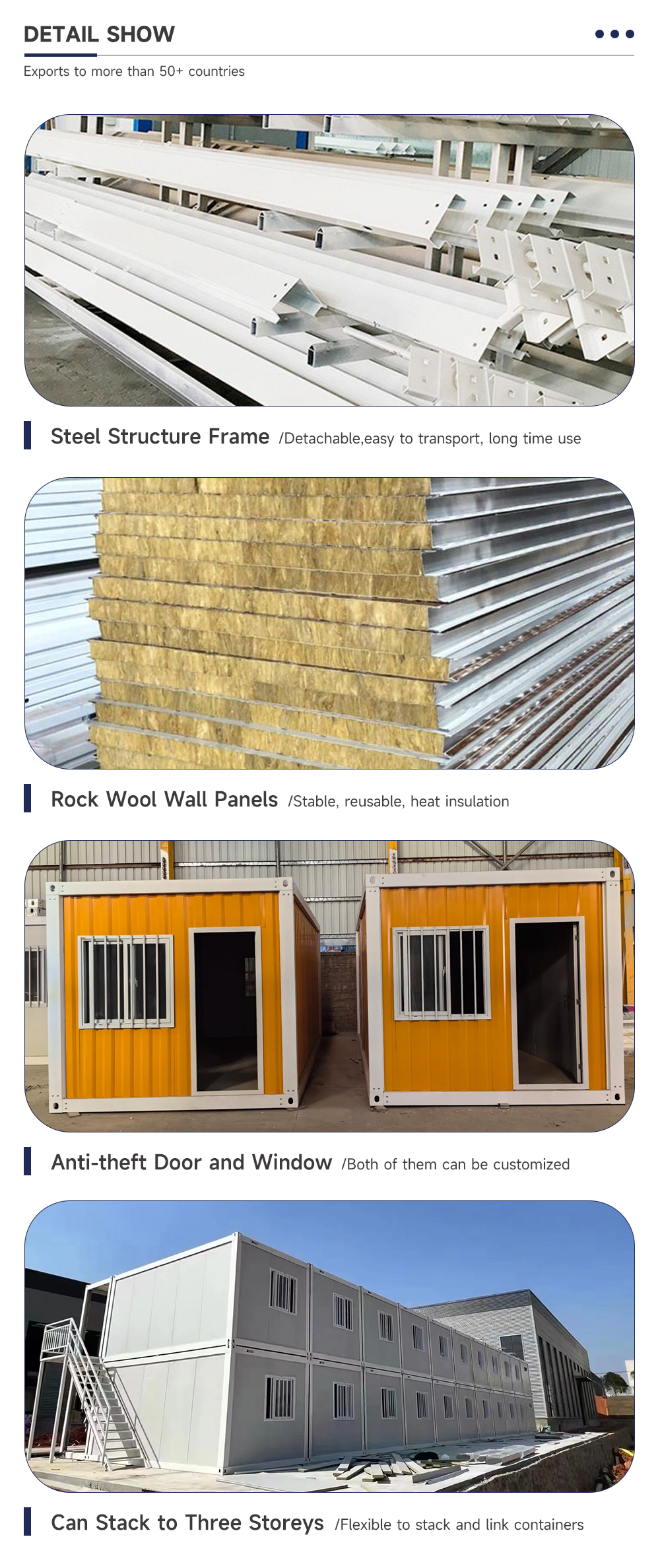 Modern Design Style Rectangle Quick Assemble Detachable Prefabricated Mini House Mobile Home Detachable Container House
