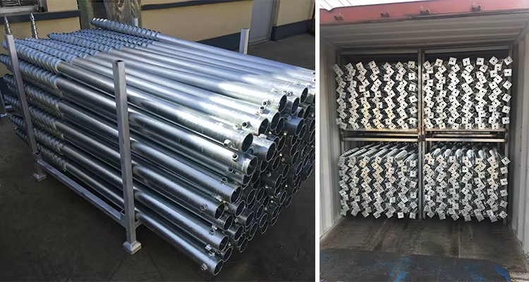 Lightweight Hot Dip Galvanized Steel Screw Anchors Steel Solar Energy System