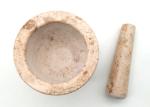 4 Inch Stone Mortar And Pestle Natural Marble With Set Beige Color