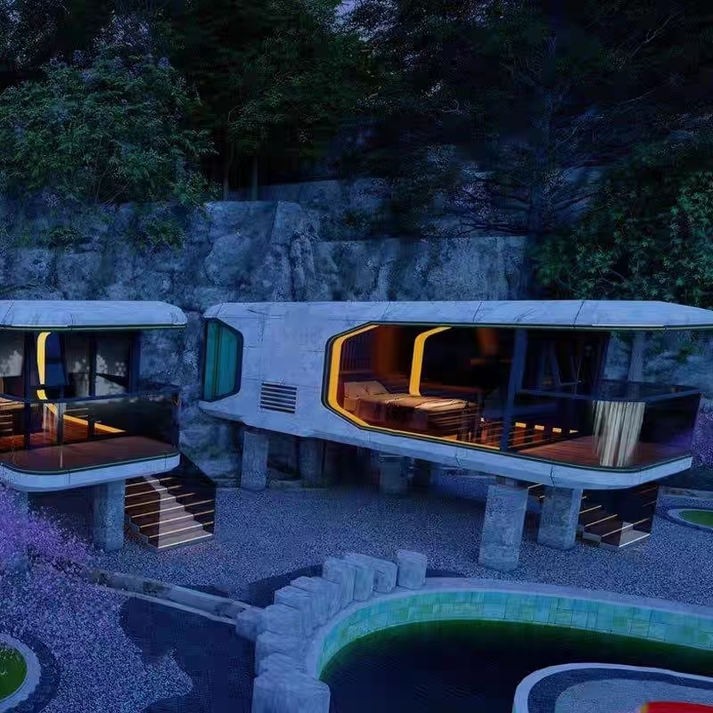 China Space Capsule House 8 Tons with Electric Curtain No Foundation factory