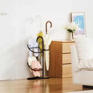 China Household Multifunction Porch Holder Standing Type Metal Umbrella Holder Shoe Rack With Umbrella Stand factory