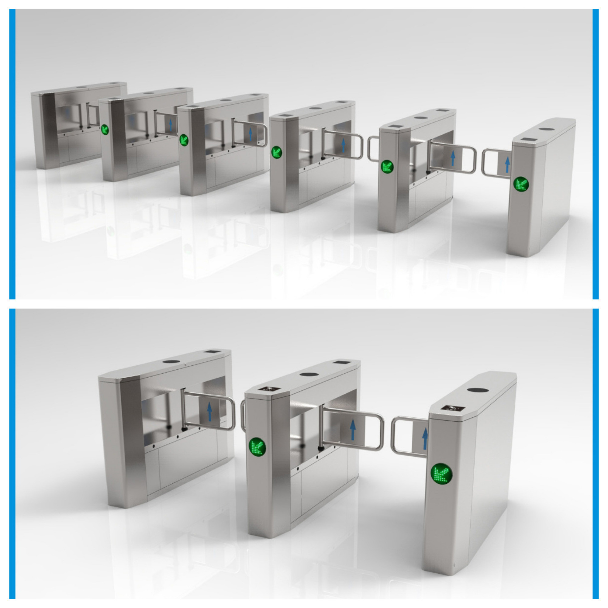 Two Sides Intelligent Swing Barrier Gate Made Of 304 Stainless Steel Material