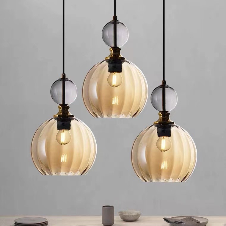 Bulb Pendant Lamp Simple Colorful Glass Lamp Holder Hanging Lamp