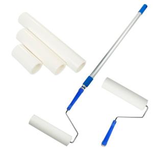 China Disposable White Cleanroom Sticky Roller Blue ESD Dust Removal High Tackiness PE Adhesive For Cleanroom factory