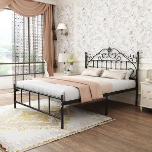 China School Iso14001 Iso18001 Wrought Iron Queen Platform Bed factory